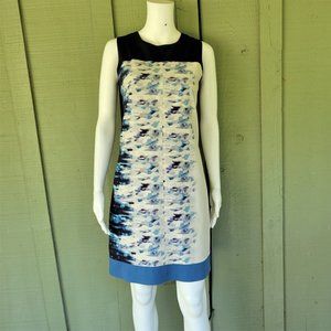 ELIE TAHARI Blue White Stretch Cotton Dress 6